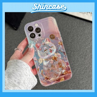 Ốp Lưng iPhone Mèo Phát Lộc Viền Thẳng Trong Suốt, Chống Sốc - iP 7/8/X/XS/11/12/13/14/15/16/17/Plus/Pro/Max/Air