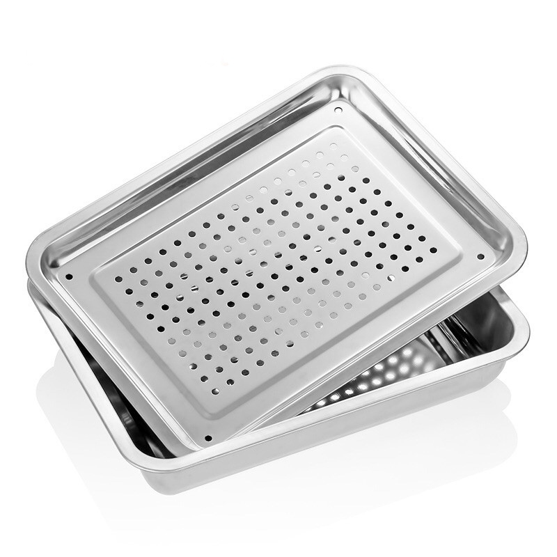 Khay để úp ly tách bằng inox kích thước 21x31cm, khay để bộ bình trà ...