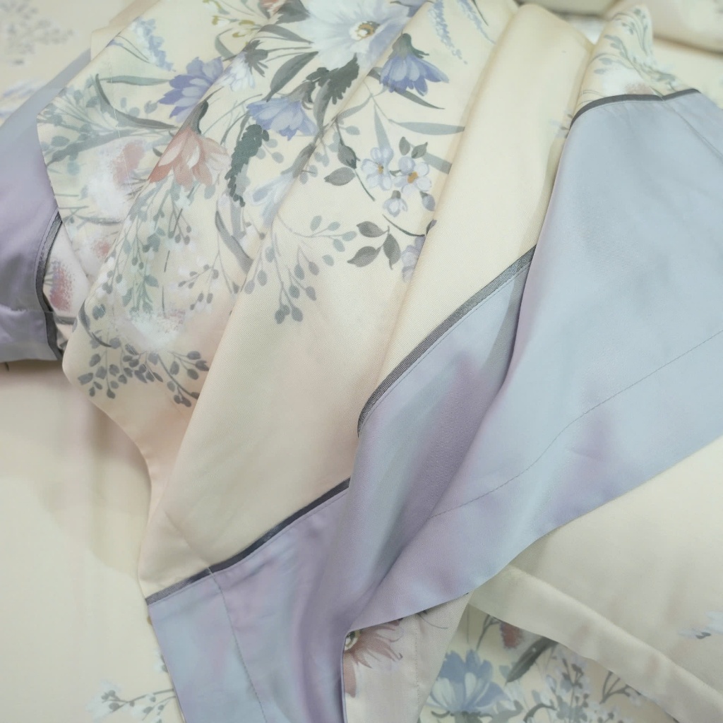Bộ chăn ga gối ra giường lụa tencel siêu mềm mịn Hàn Quốc Julia 852