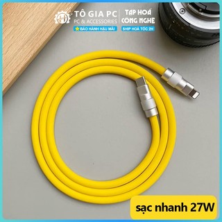 Cáp Sạc Nhanh C-L 27W cho Phone Cao Su Non PD 27W Cho Mọi Dòng Máy IP Chân LN - Có Đèn Led Báo Hiệu