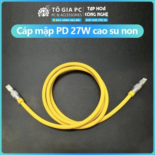 Cáp Sạc Nhanh C-L 27W cho Phone Cao Su Non PD 27W Cho Mọi Dòng Máy IP Chân LN - Có Đèn Led Báo Hiệu