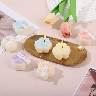 IK Nến Thơm Nến Decor Chân Mèo Dâu Tây Khối Rupik Không Khói Nhiều Màu- Màu ngẫu nhiên