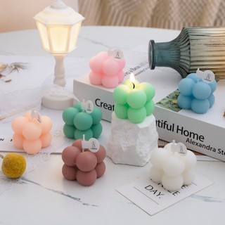 IK Nến Thơm Nến Decor Chân Mèo Dâu Tây Khối Rupik Không Khói Nhiều Màu- Màu ngẫu nhiên