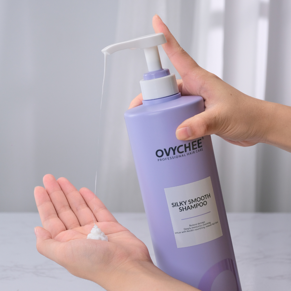 Dầu Gội Dầu Xả Suôn Mượt OVYCHEE Silky Smooth 1000ml-Phục Hồi Hư Tổn Cho Tóc Mềm Mượt, Giảm Gãy Rụng