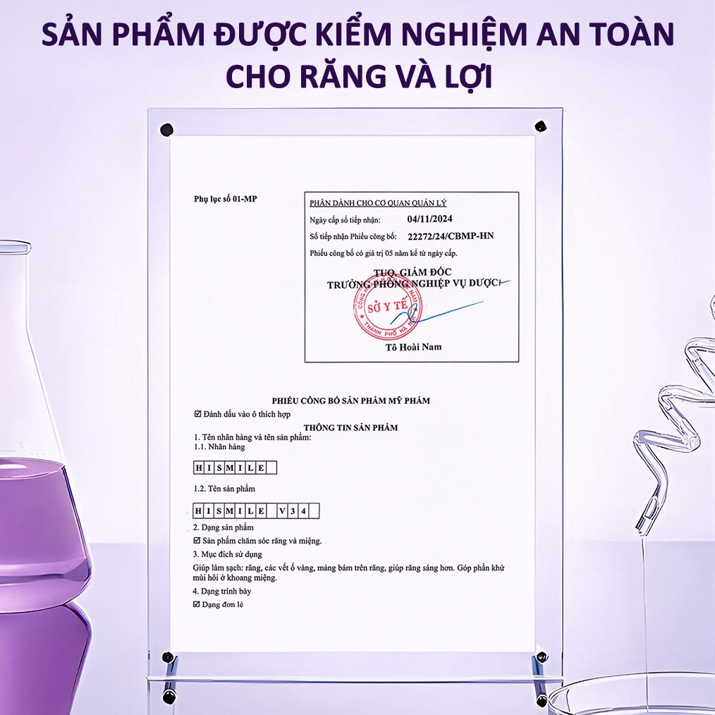 Ảnh TRỊNH DUY x HISMILE, Tinh chất trắng răng cao cấp HiSmile V34 - 10ml, Mua 2sp tặng 1 phiếu theo dõi trắng răng+HDSD. 3