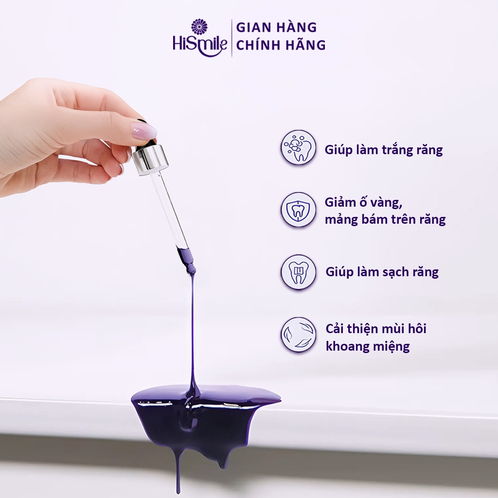 Ảnh TRỊNH DUY x HISMILE, Tinh chất trắng răng cao cấp HiSmile V34 - 10ml, Mua 2sp tặng 1 phiếu theo dõi trắng răng+HDSD. 4