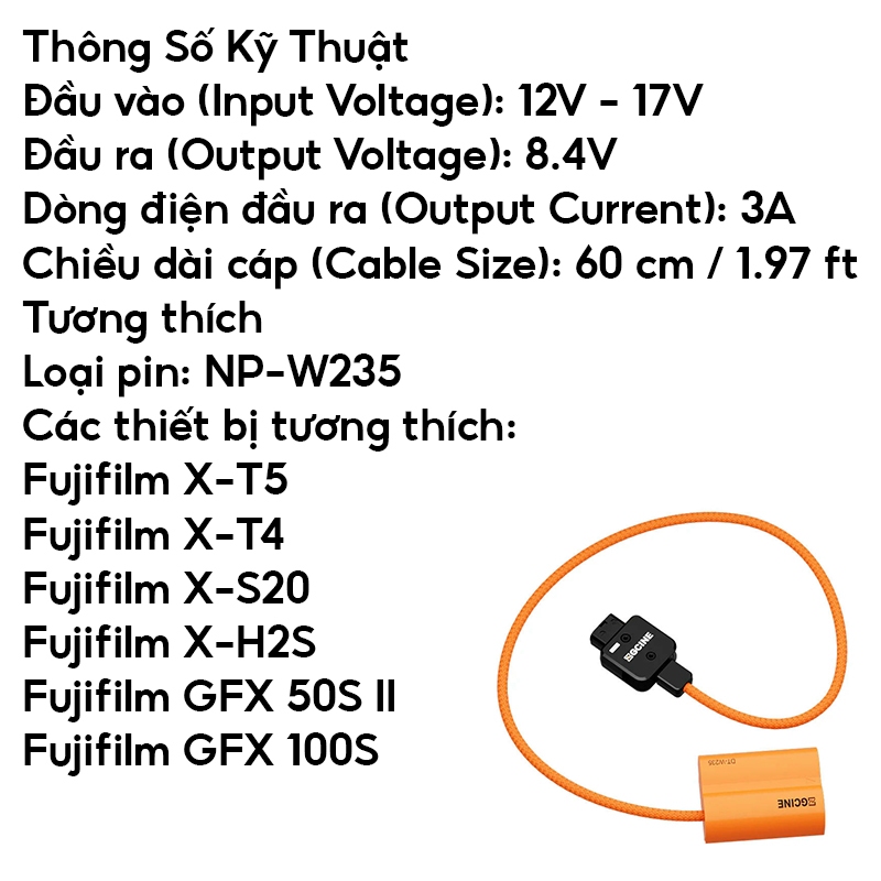 Pin Ảo Dummy ZGCINE D-TAP To DC, FZ100, LPE6, NPF - Đa Năng, Hiệu