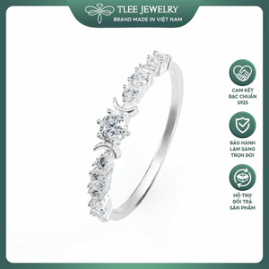 Nhẫn bạc nữ TLEE trụ đá mặt trăng nữ tính TLEE JEWELRY A0357