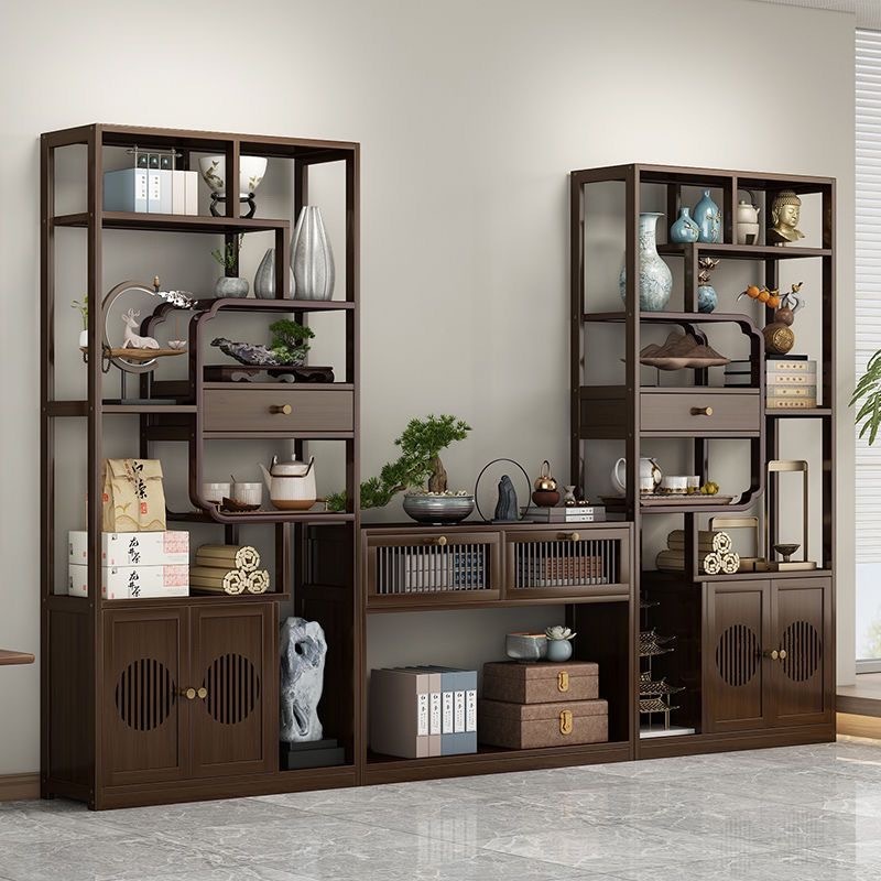 Kệ tủ trang trí decor phòng khách, làm vách ngăn, decor phòng chất liệu gỗ  tre bền đẹp cao 173cm