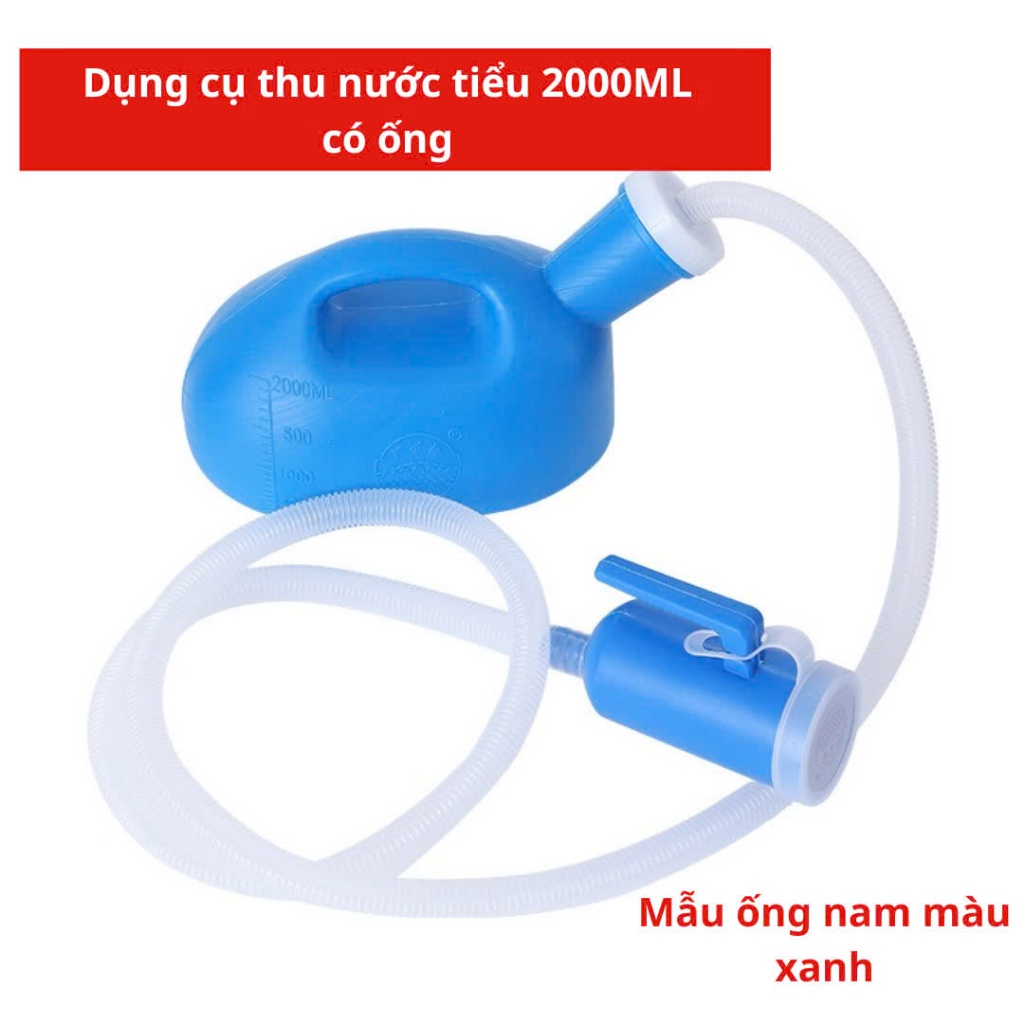 Bô đi tiểu 2 trong 1 cho người già, trẻ nhỏ, người nằm liệt giường dung tích 2000ml