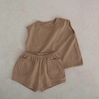Bộ Ba Lỗ Cotton Trơn Basic Cho Bé Trai Bé Gái, Bộ Mùa Hè Cho Bé Từ 6 -25 Kg❤️FREESHIP❤️