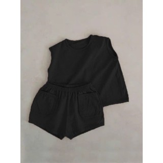 Bộ Ba Lỗ Cotton Trơn Basic Cho Bé Trai Bé Gái, Bộ Mùa Hè Cho Bé Từ 6 -25 Kg❤️FREESHIP❤️