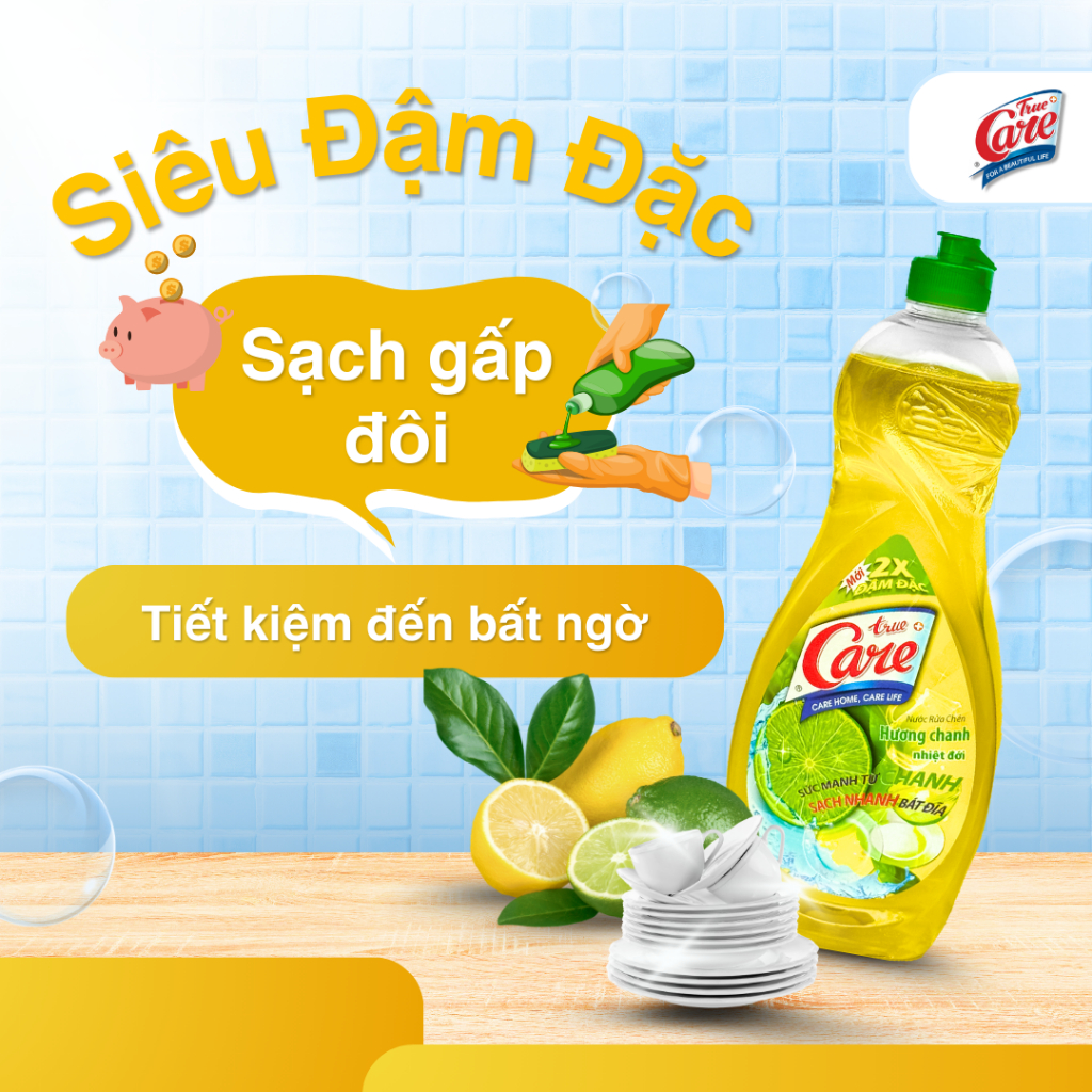 Nước Rửa Chén True Care Hương Chanh 750gr