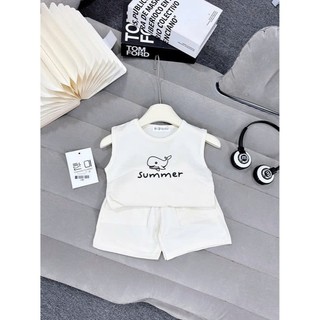 Combo 4 Bộ Ba Lỗ In Hình Cá Heo Siêu Dễ Thương,Chất Cotton Bozip Thoáng Mát Mền Mại Cho Các Bé Trai Bé Gái (6-25kg)