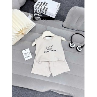 Combo 4 Bộ Ba Lỗ In Hình Cá Heo Siêu Dễ Thương,Chất Cotton Bozip Thoáng Mát Mền Mại Cho Các Bé Trai Bé Gái (6-25kg)