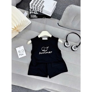 Combo 4 Bộ Ba Lỗ In Hình Cá Heo Siêu Dễ Thương,Chất Cotton Bozip Thoáng Mát Mền Mại Cho Các Bé Trai Bé Gái (6-25kg)