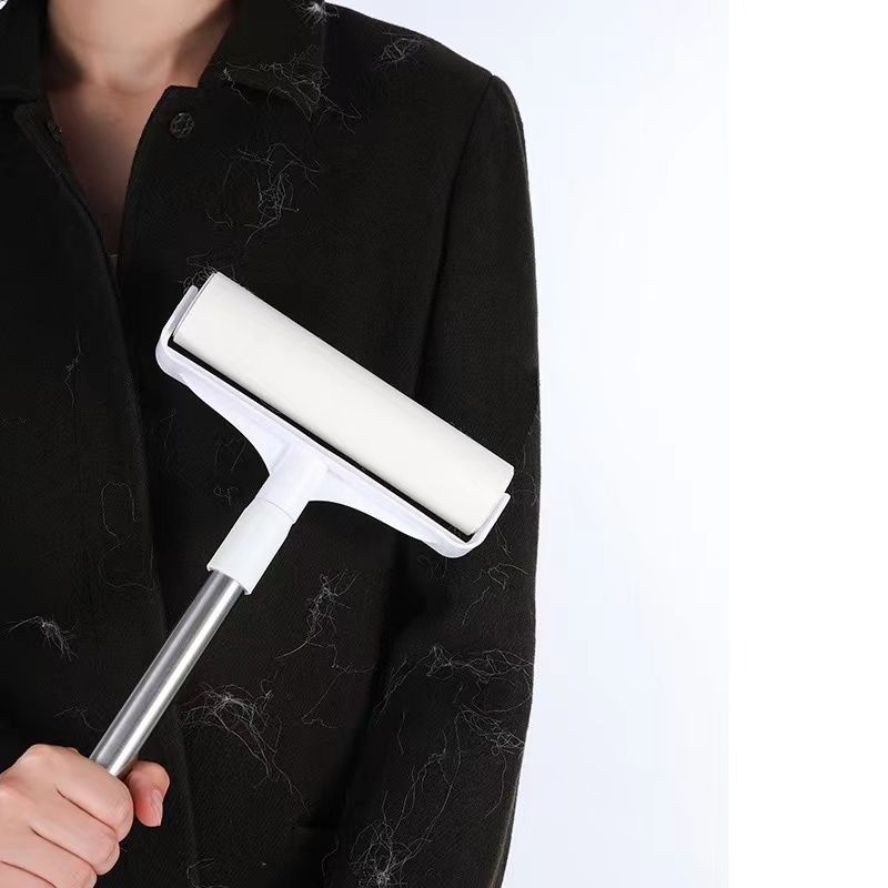 Combo- Cây lăn bụi cán dài Inox thu gọn 24cm*Dài 93cm-làm sạch quần áo lăn giường ghế safa màn rèm】