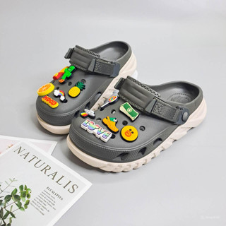 Dép duet max 2 clogs unisex tặng 10 jibbitz stickers, dép sục duet max ii nam nữ cao cấp đi mưa chắc chắn, chống trượt