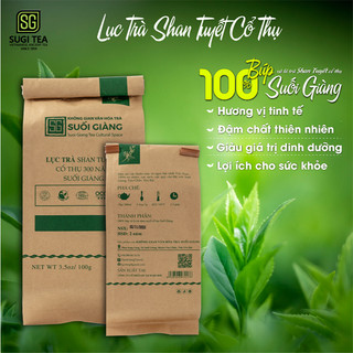Lục trà túi giấy 100g - Trà Shan Tuyết cổ thụ Suối Giàng 300 năm tuổi-SuGiTea