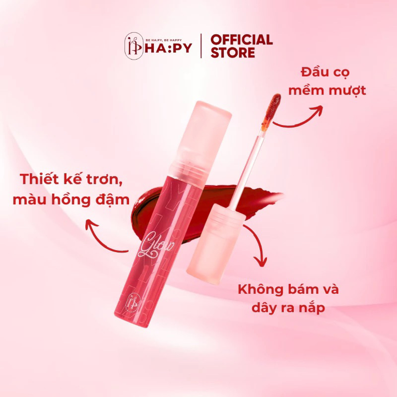 [MUA 1 TẶNG 2] Son bóng Hapy Glow Lip Tint Mỹ Phẩm CHính Hãng, Căng Bóng Làn Môi Với 7 Màu Đa Dạng