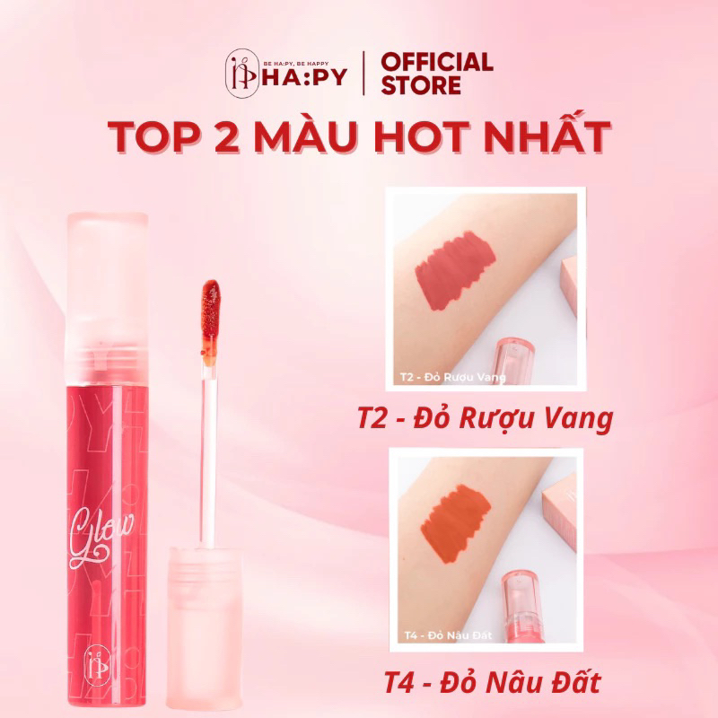 [MUA 1 TẶNG 2] Son bóng Hapy Glow Lip Tint Mỹ Phẩm CHính Hãng, Căng Bóng Làn Môi Với 7 Màu Đa Dạng