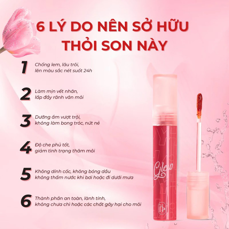 [MUA 1 TẶNG 2] Son bóng Hapy Glow Lip Tint Mỹ Phẩm CHính Hãng, Căng Bóng Làn Môi Với 7 Màu Đa Dạng