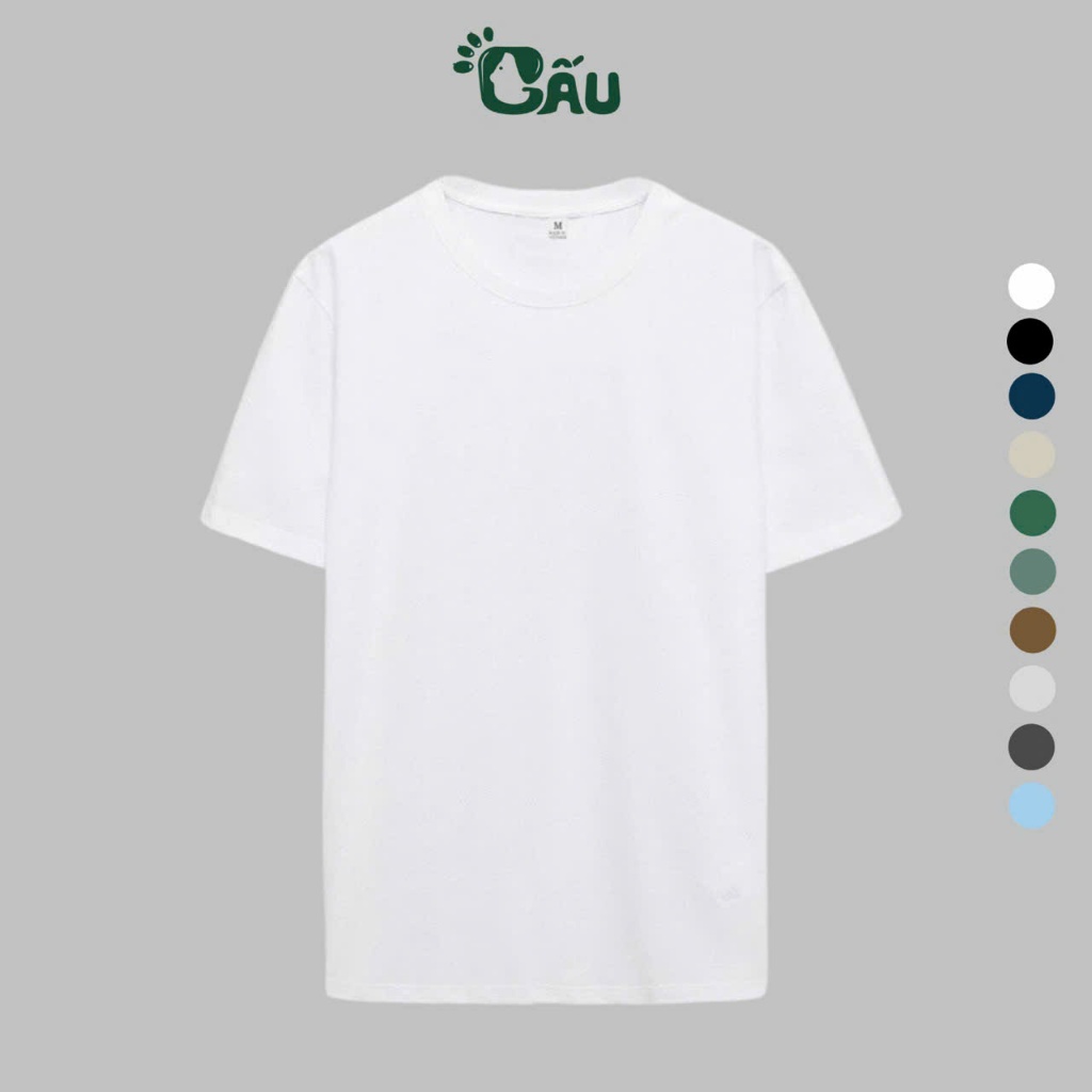 Ảnh Áo thun Gấu 194 phông trơn cổ tròn tay ngắn, vải Su xược mềm mịn, co dãn, from nhỏ - XUOC 3