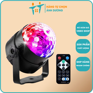 Đèn Led Xoay Trang Trí 7 Màu Cảm Biến Theo Nhạc - Đèn Sân Khấu, Phòng Karaoke Xoay 360 Độ , Bóng Đèn