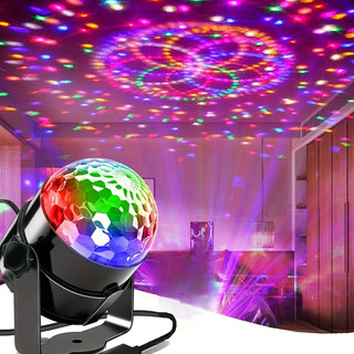 Đèn Led Xoay Trang Trí 7 Màu Cảm Biến Theo Nhạc - Đèn Sân Khấu, Phòng Karaoke Xoay 360 Độ , Bóng Đèn