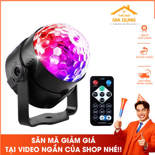 Đèn Led Xoay Trang Trí 7 Màu Cảm Biến Theo Nhạc - Đèn Sân Khấu, Phòng Karaoke Xoay 360 Độ , Bóng Đèn