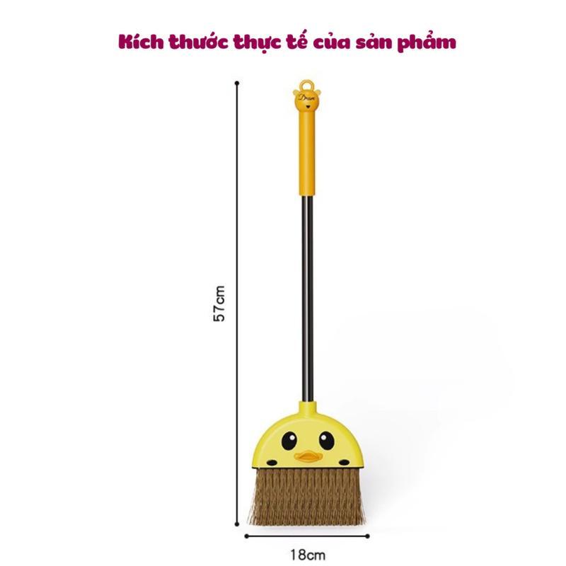 Bộ Chổi Quét Nhà Kèm Hót Rác Vịt Vàng Dễ Thương Cho bé