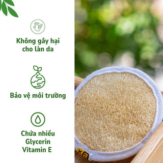 Bông Massage Xơ Mướp Tự Nhiên KB Ecolife Mềm Mại Êm Ái Không Gây Trầy Xước Hư Tổn An Toàn Cho Da