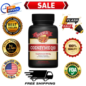 Coenzym Q10, chất chống oxy hóa, chống lão hóa, 400 mg, hỗ trợ sức khỏe tim mạch và sản xuất năng