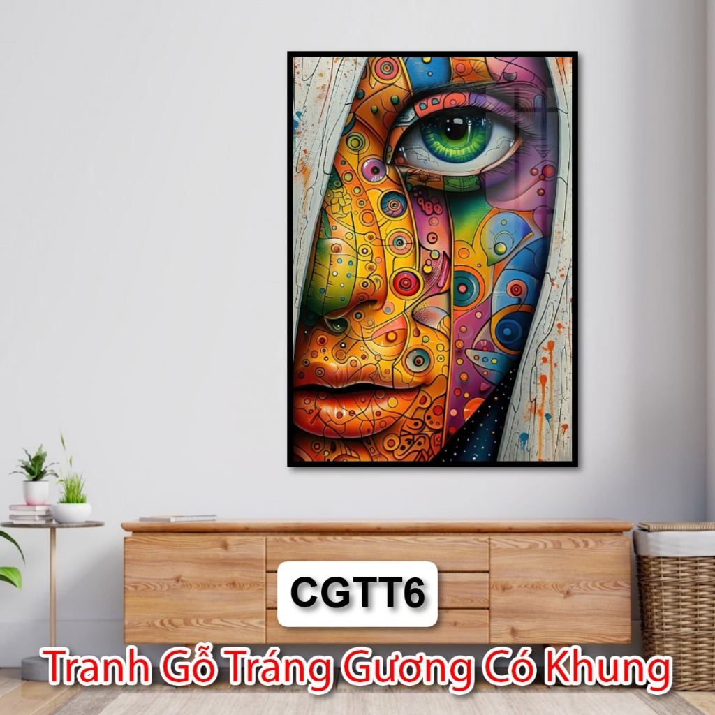 Tranh Treo Tường Nghệ Thuật Cô Gái Trừu Tượng Trang Trí Spa - Khách Sạn - Nhà Hàng - Phòng Khách - Tranh Tráng Gương
