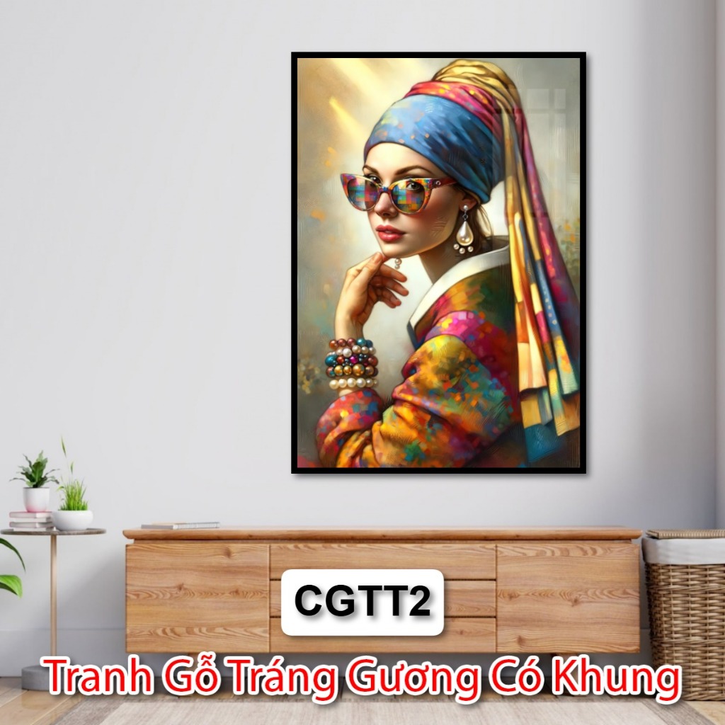 Tranh Treo Tường Nghệ Thuật Cô Gái Trừu Tượng Trang Trí Spa - Khách Sạn - Nhà Hàng - Phòng Khách - Tranh Tráng Gương