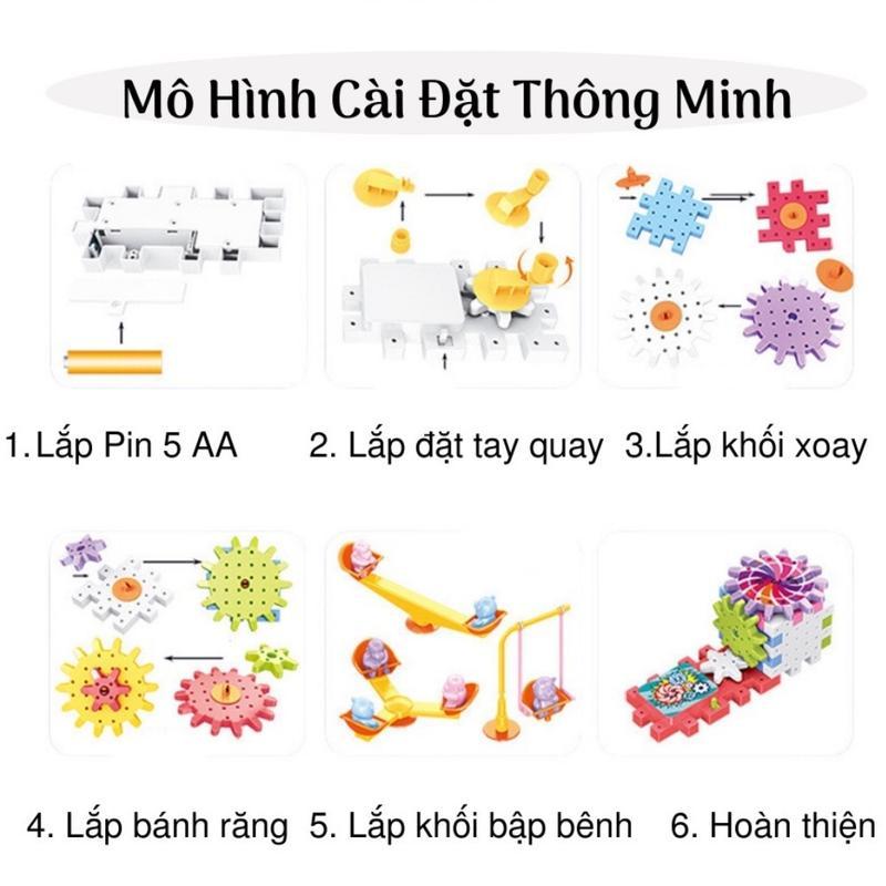 Bộ Đồ Chơi Lắp Ghép Thông Minh Mô Hình Bánh Răng Chuyển Động 73 Chi Tiết Đồ Chơi Phát Triển Trí Tuệ Cho Bé