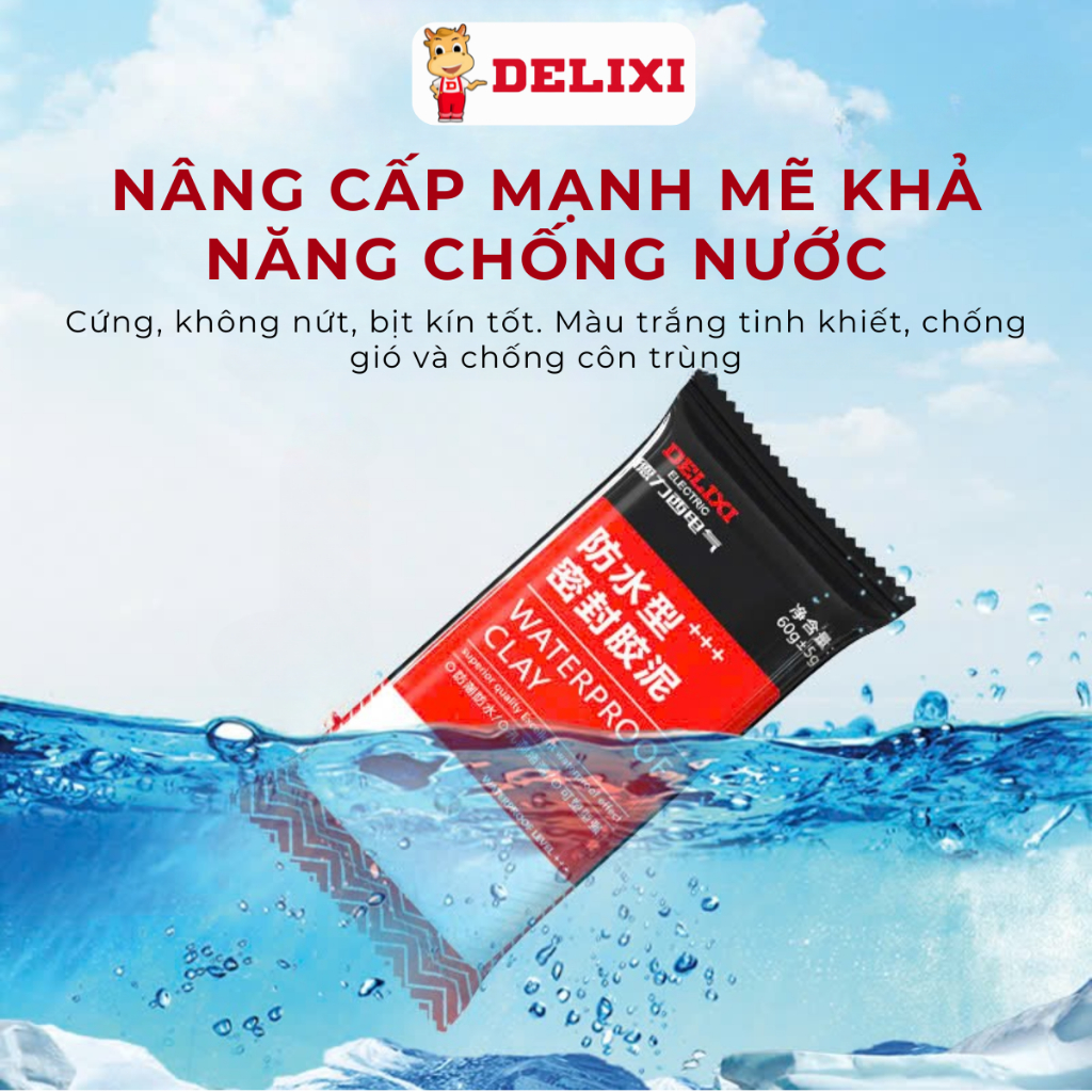 Keo Xi Măng DELIXI Bịt Lỗ Điều Hòa bịt lỗ Keo Bùn Chống Thấm Giảm Tiếng Ồn Chống Thấm