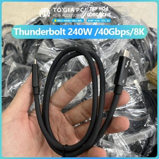 Cáp thunderbolt Cáp USB4 USB-C to C 240W – Sạc Siêu Nhanh, Truyền Tốc Độ 40Gbps, Chuẩn 8K Xuất Hình, dây dài 0.8m
