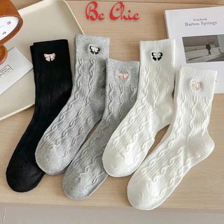 Tất Nữ cổ cao - Vớ cổ cao họa tiết nơ vặn thừng trẻ trung - năng động T 809 BC_CHIC LINGERIE