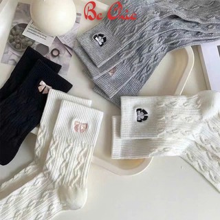 Tất Nữ cổ cao - Vớ cổ cao họa tiết nơ vặn thừng trẻ trung - năng động T 809 BC_CHIC LINGERIE