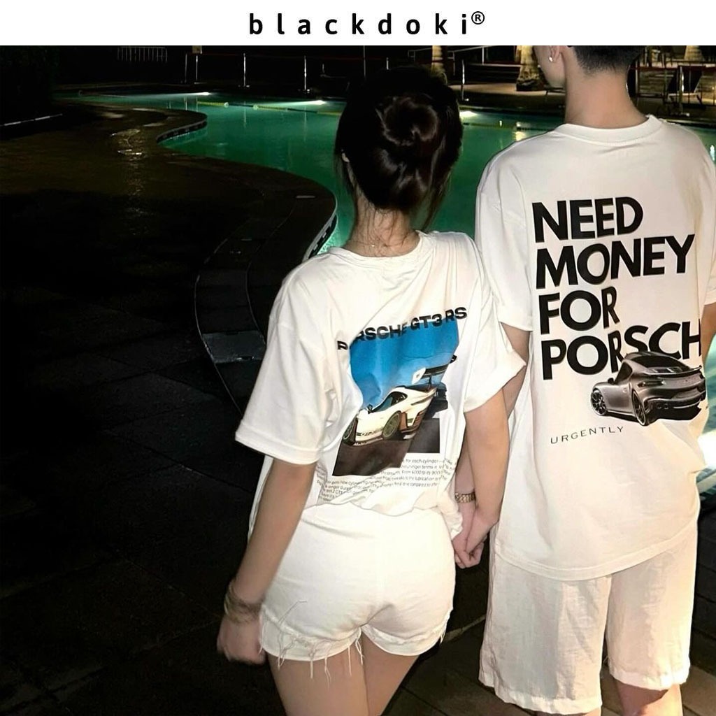 BLACKDOKI Áo thun COUPLE PORSCHE , áo phông basic chất cotton 100% local brand