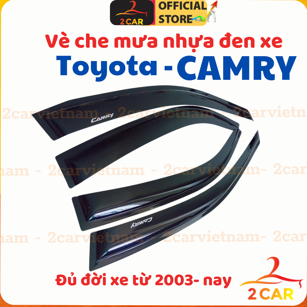 Vè che mưa xe Toyota Camry 2003-2024, 2025 nhựa ĐEN cao cấp