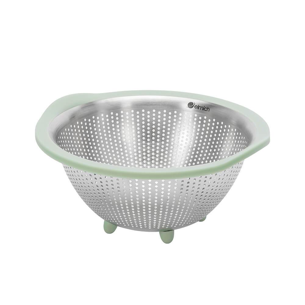 Rổ inox cao cấp có chân đỡ ráo nước Elmich EL111 size 23,29cm
