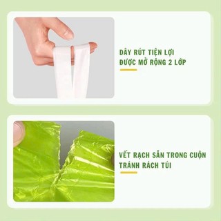 TÚI RÁC CÓ DÂY RÚT KHỬ MÙI THƠM – COMBO 2 CUỘN – TÚI RÁC CHỊU LỰC DÀY DAI, CHỐNG MUỖI CÔN TRÙNG