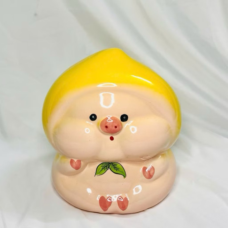 Lợn Đất Heo Ống Heo Tiết Kiệm Bé Đào Cute Dễ Thương - Bát Tràng