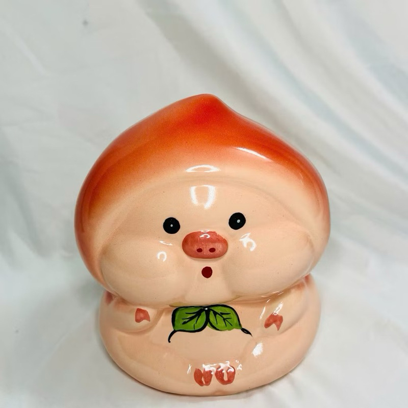 Lợn Đất Heo Ống Heo Tiết Kiệm Bé Đào Cute Dễ Thương - Bát Tràng