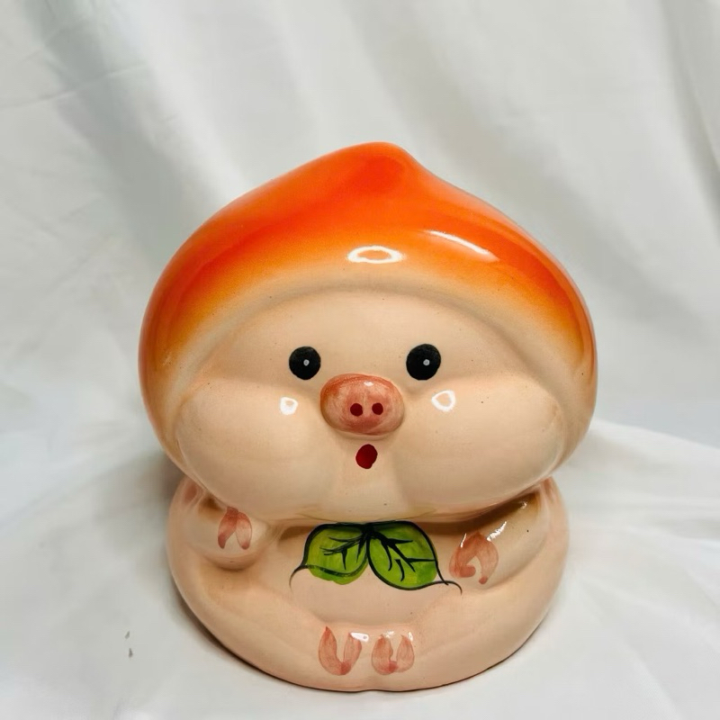 Lợn Đất Heo Ống Heo Tiết Kiệm Bé Đào Cute Dễ Thương - Bát Tràng