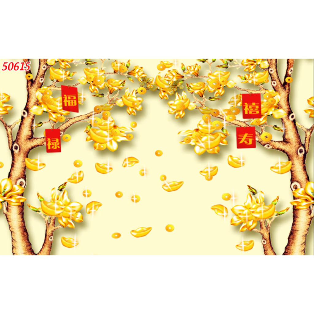 Tranh lụa 3D cây thần tài phát lộc đẹp và ý nghĩa trang trí nhà cửa