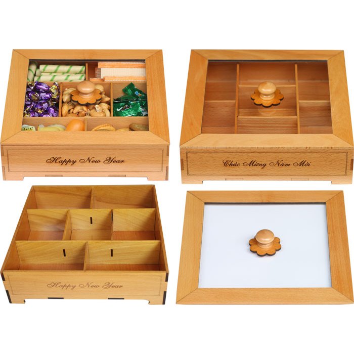 Khay Đựng Bánh Kẹo Tết Đẹp Cao Cấp, Hộp Đựng Mứt Sang Trọng Bằng Gỗ  NHATVYWOOD