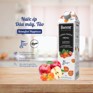 Nước ép Dâu mây và Táo từ trái cây thật và nước suối tinh khiết Bonne Premium 1L